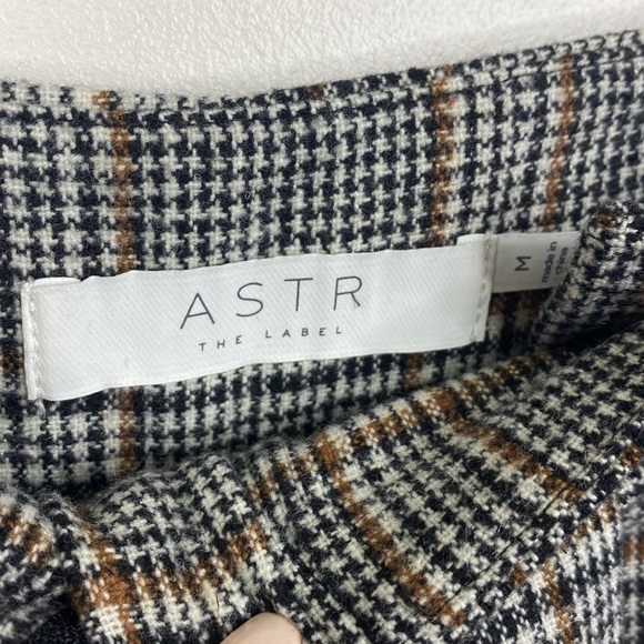 ASTR the Label Tie Waist Black Brown Plaid Trouser Pants Women's Size Medium - Picture 5 of 7